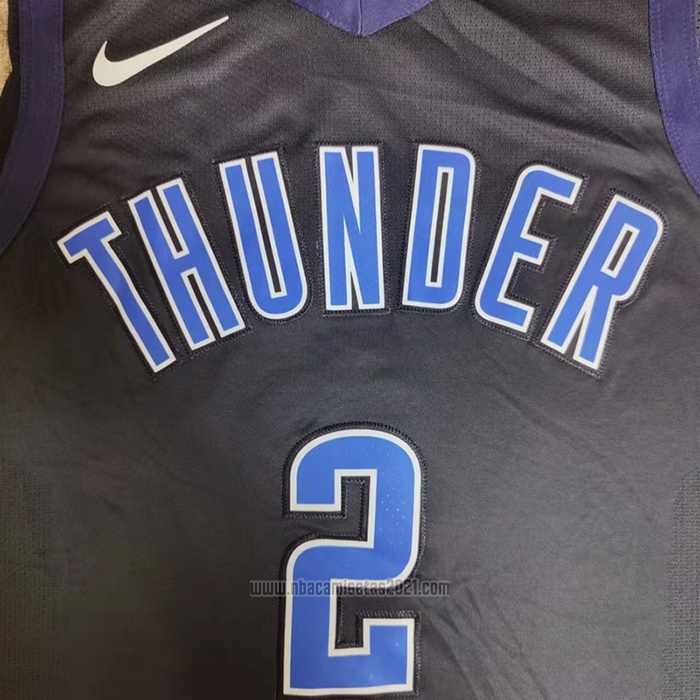 Camiseta Oklahoma City Thunder Shai Gilgeous-Alexander #2 Earned Autentico Negro